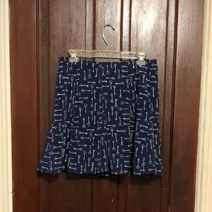 Banana Republic Navy Key Print Mini Skirt